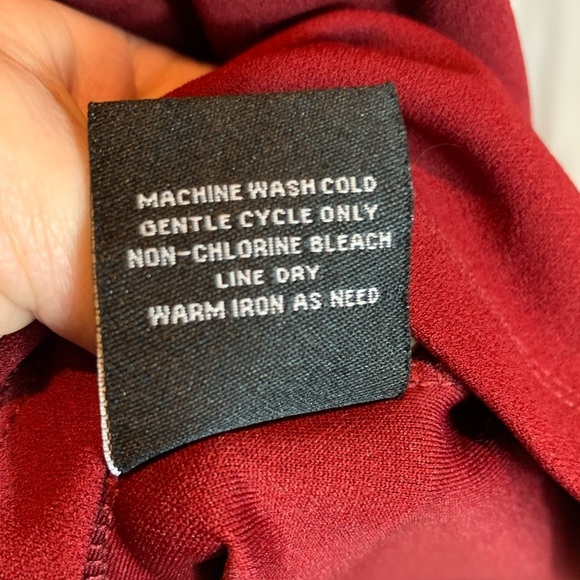 Standards Practice Stella Brick Red Crepe Knit 3/4 Balloon Sleeve Midi Dress- 1X - Picture 9 of 12